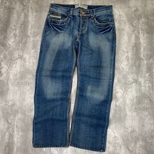Vintage Dezon Jeans Mens 34x30 Blue Faded Distressed Bootcut Pocket Y2K